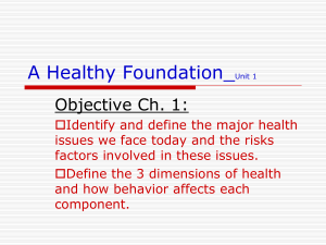 A Healthy Foundation_Unit 1
