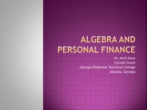 Use of Algebra in Financial Mathematics