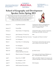 School of Geography and Development Speaker Series Spring 2013