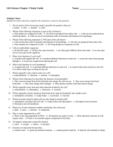 Life Science Chapter 3 Study Guide