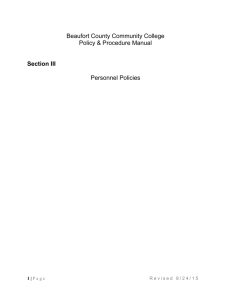 Policy & Procedure Manual - Beaufort County Community College