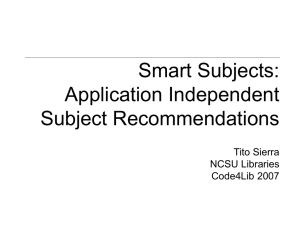 Smart Subjects: Application Independent Subject