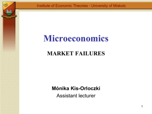 Market insufficiencies and the government's microeconomic role