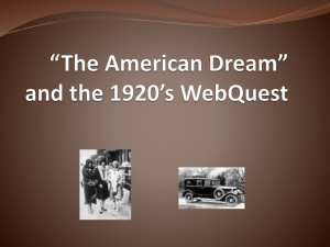 “The American Dream” and the 1920's WebQuest