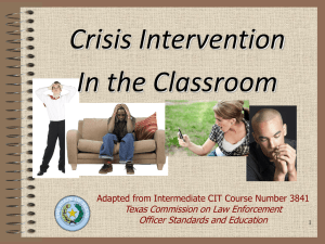 Crisis Intervention in the Classroom