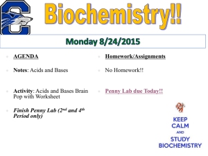 Week 6 Biochemistry (pH, atoms and molecules)