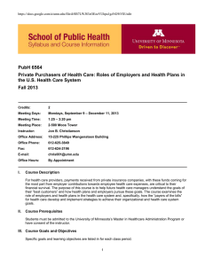 Private Purchasers of Health Care_ PubH 6564 Syllabus