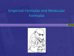 Topic 1 Empirical and Molecular Formulas