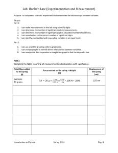 Lab Sheet - Hooke's Law Experiment