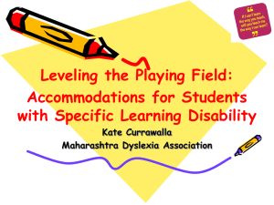 Accommodations for Students with Specific Learning Disability