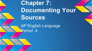 Chapter 7: Documenting Your Sources