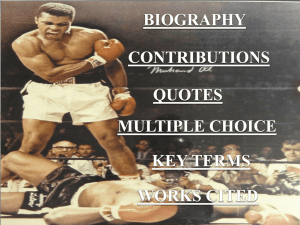 KEY TERMS Muhammad Ali