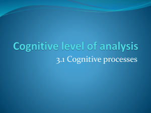 Cognitive level of analysis