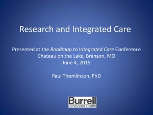 Roadmap to Integrated Care - Burrell Behavioral Health