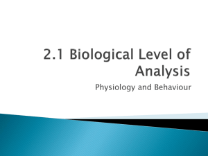 2.1 Biological Level of Analysis