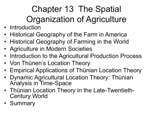 Chapter 13 The Spatial Organization of Agriculture