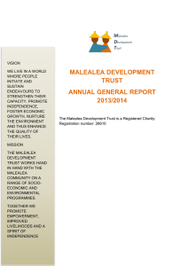 malealea development trust annual general report 2013/20