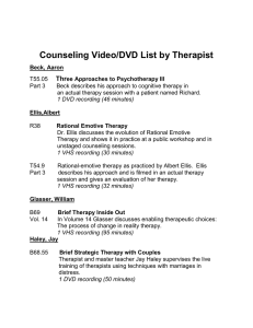 Counseling Video/DVD List by Therapist