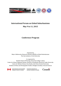 View a copy of the conference program - Global Suburbanisms