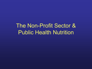 The Non-Profit Sector & Public Health Nutrition