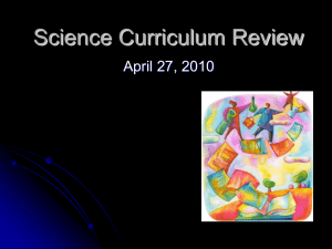 Science Curriculum Review