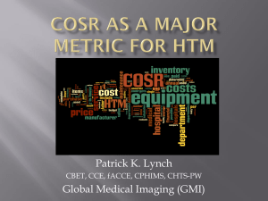 COSR as a Major Metric for HTM - HTMA-SC