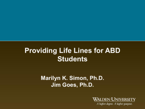 Webinar for ABD (All But Dissertation) students conducted by Dr