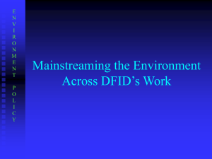 Environment mainstreaming across DFID's work