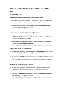 QUESTIONS TO PREPARE FOR L3 NCEA GEOGRAPHY TOPIC