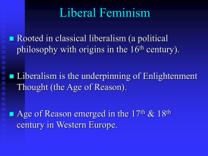 Women & Social Reform Liberal Feminism