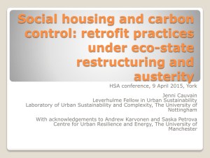 Social housing and carbon control