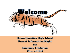 Planning to Be a Freshman - Grand Junction High School