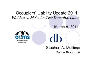 Occupiers Liability (Stephen Mullings)