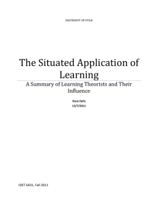 The Situated Application of Learning
