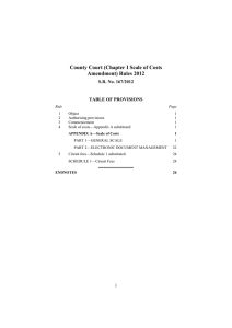 County Court (Chapter I Scale of Costs Amendment) Rules 2012