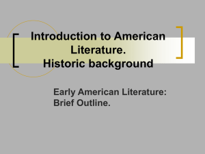 1. Introduction to American literature. Historic background