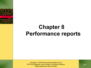 Chapter 8 Performance reports
