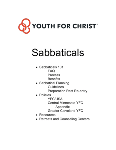Sabbaticals - Youth for Christ USA