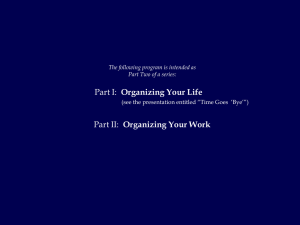 Organizing Your Work - GC Public Resources - Seventh