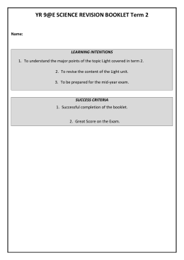 Science 8 – Optics Lesson 12 – Reflection Worksheet Answer Key