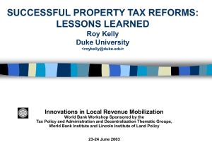 Successful Property Tax Reforms: Lessons Learned
