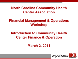 Introduction to CHC Finance and Operations