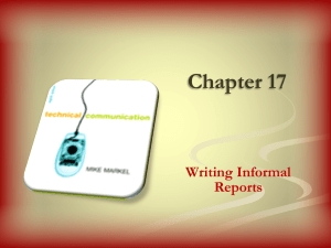 Writing Informal Reports
