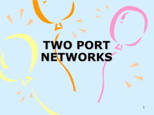 Chap: 6 TWO PORT NETWORK