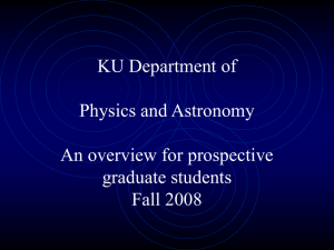 Recruiting - University of Kansas Cosmology Group