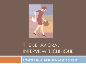 The Behavioral Interview Technique