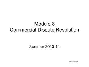 Module 6 Commercial Dispute Resolution