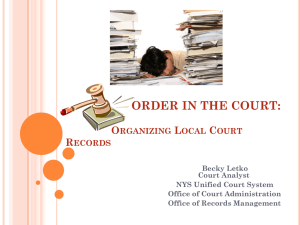 ORGANIZING COURT RECORDS - New York Association of Local