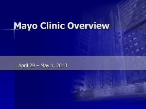 Mayo Clinic in Rochester Orthopedic Activities
