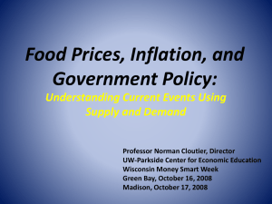 Food Prices, Inflation, and Government Policy